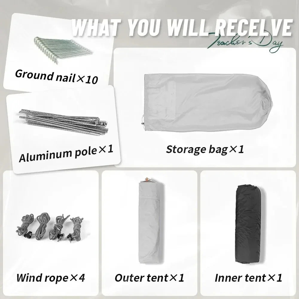 3 Season Portable Tent-Mongar 2 Person,Ultralight Camping,Double Layer Waterproof,Outdoor Travel Tent for Hiking and Exploration