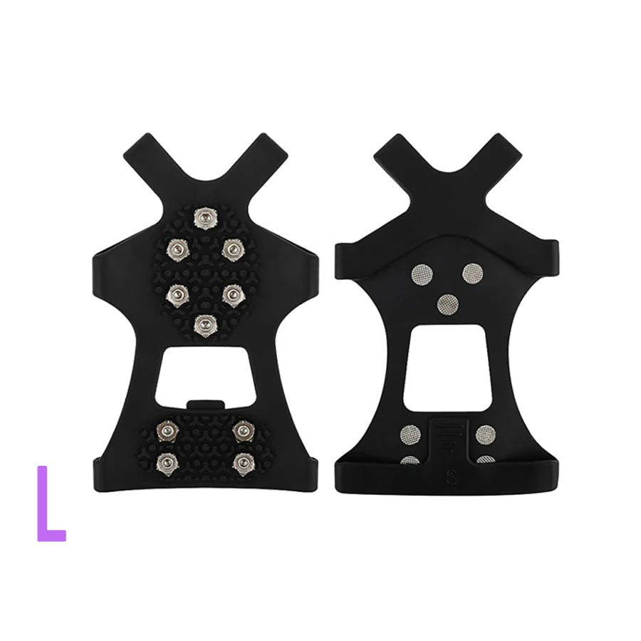 Ice & Snow Grippers with 10 Stainless Steel Spikes | Anti-Slip Traction Crampons for Shoes
