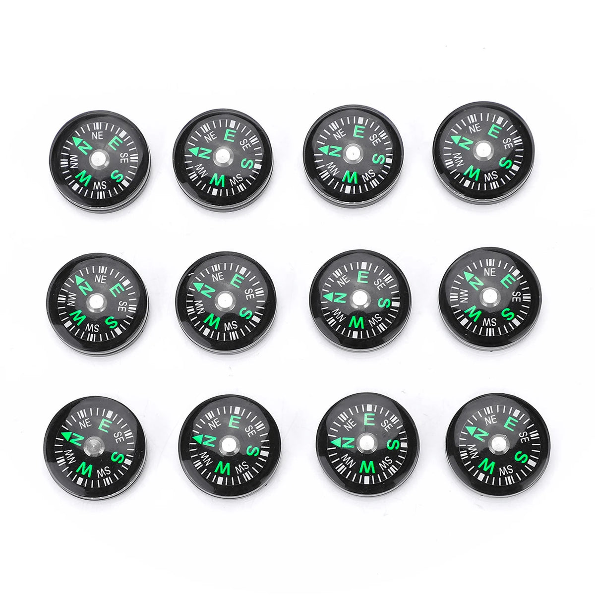 12pcs 20mm Mini Pocket Oil Filled Compass Survival Compasses For Hiking Camping Outdoor Activities Accessory