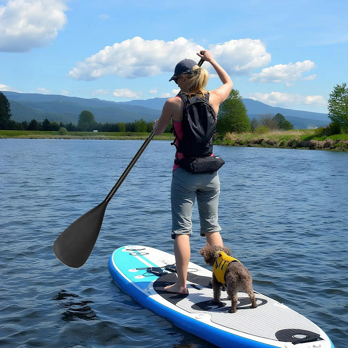 2-in-1 Adjustable Kayak Paddle – Single & Double Head Fishing Oar with Ergonomic Quick-Release Design