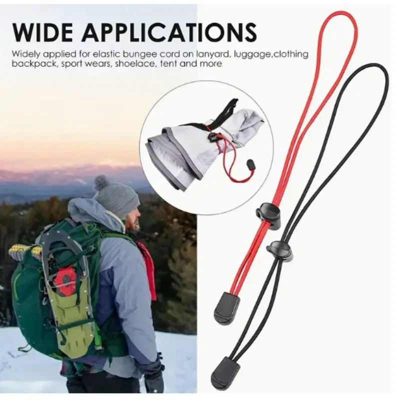 5pcs ABS High Elasticity Mountaineering Bags Rope Buckle Camp Adjustable Tie Ride Motion Durable OutdoorS Hiking Practical Tools