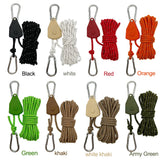 5M Tent Fastener Rope Adjustable Fixed Buckle Pulley Rope Windproof 4mm Outdoor Guy Lines Reflective Camping Accessories