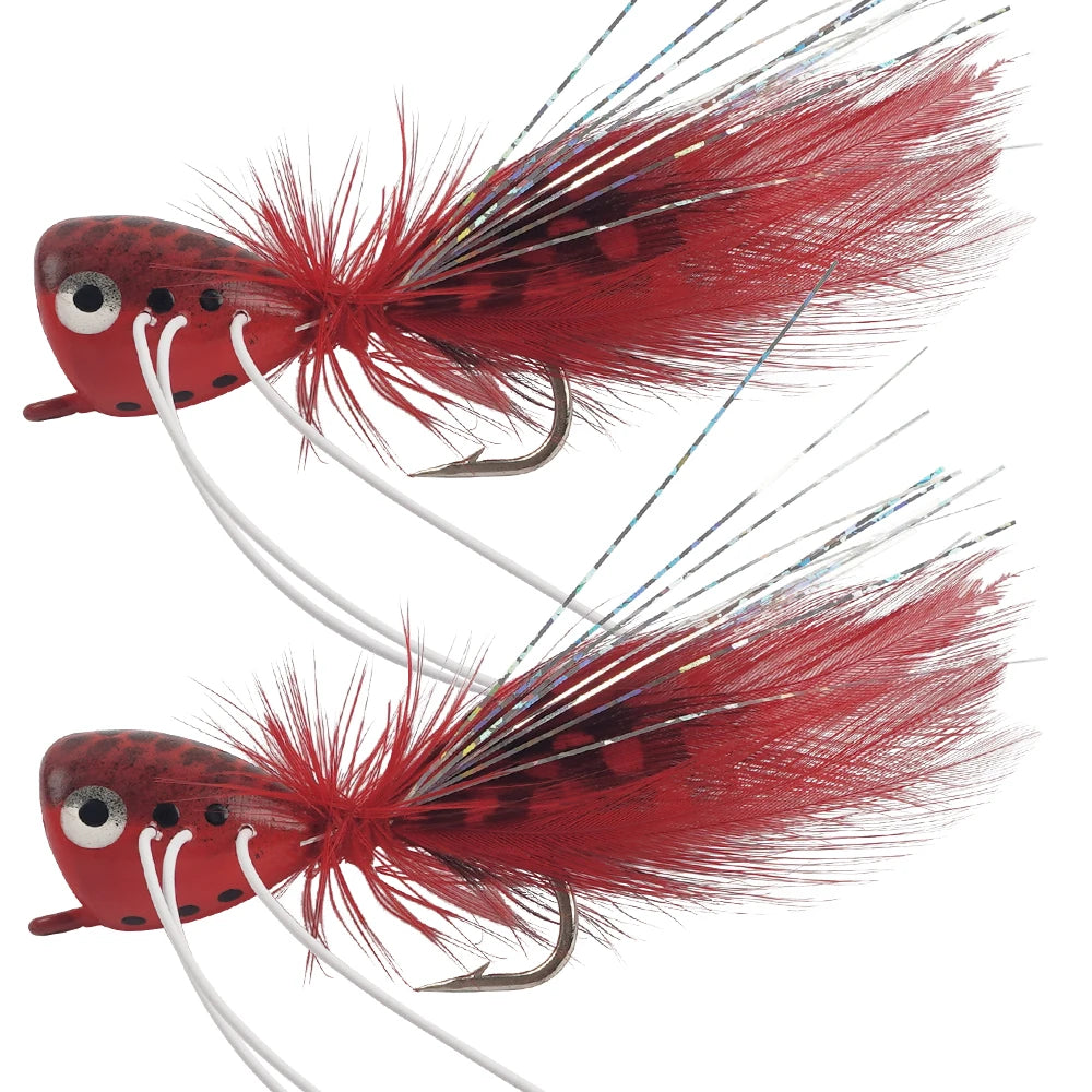Bass Popper Bug Flies (2 Pack)