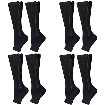 Zipper 4Compression Socks for Varicose Support Outdoor Running Fitness Hiking Anti-Fatigue Medical Care Diabetes Swelling Relief