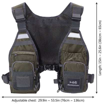 Bassdash FV08 Ultralight Fly Fishing Vest Pack