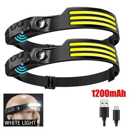 USB Rechargeable COB Sensor Headlamp