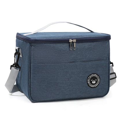 Capacity hand-held with shoulder strap insulated bag, lunch box bag, student thickened waterproof lunch bag。