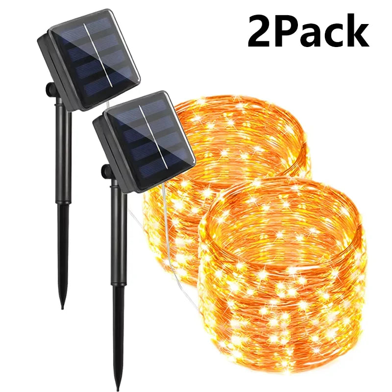 LED Solar Light Outdoor Garden Fairy String Light Led Twinkle Waterproof Lamp for Christmas Patio Tree Party 6m/12m/23m/33m