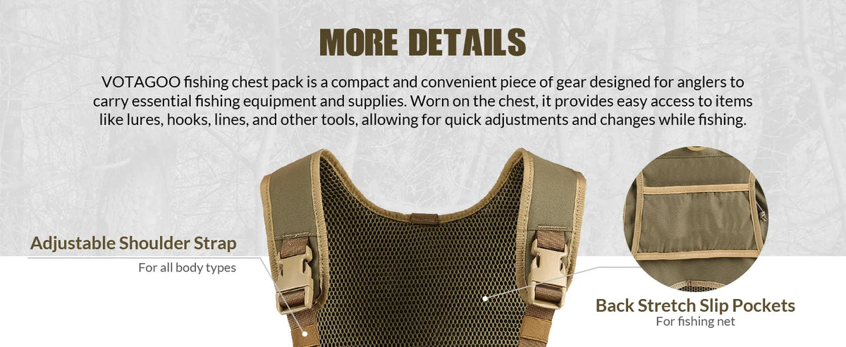 VOTAGOO Fly Fishing Chest Pack