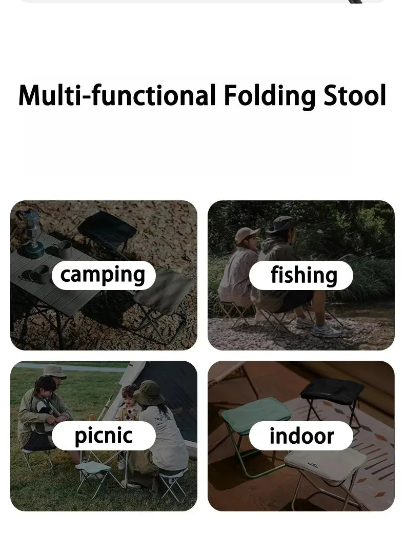 Naturehike Folding Stool for Outdoor Leisure Portable Lightweight Aluminum Chair High Load Travel Camping Foldable Fishing Chair