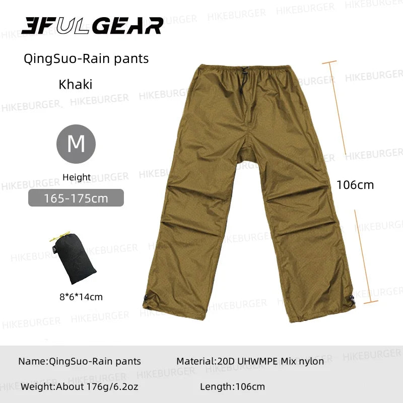 3F UL GEAR QingSuo Spilt Rain Poncho Outdoor Ultralight Sleeve Rain Coats 15D Nylon Waterproof Hiking Cycling Mountaineering