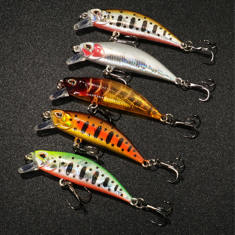 5pcs Fishing Lure Kit Sinking Minnow Trout Artificial Bait Crank Bait Bass Hook Wobbler Fishing Tackle Box Floating Jerkbait