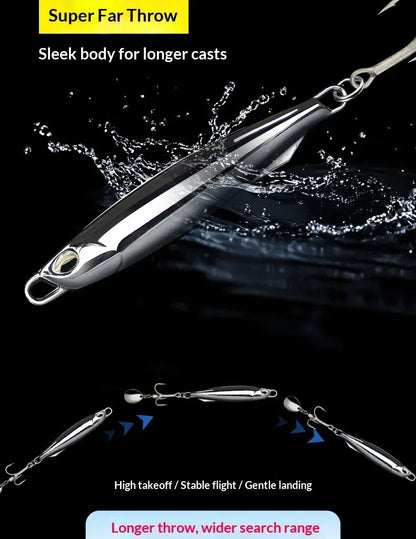 10Pcs Metal Casting Jig Spoon Lure Set 30g 40g With Hook Sea Bass Casting Jigging Artificial Bait, Mackerel