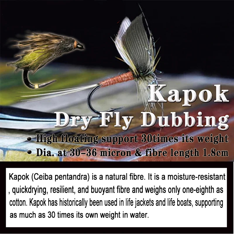 Royal Sissi Kapok Dry Fly Dubbing (10 Colors)