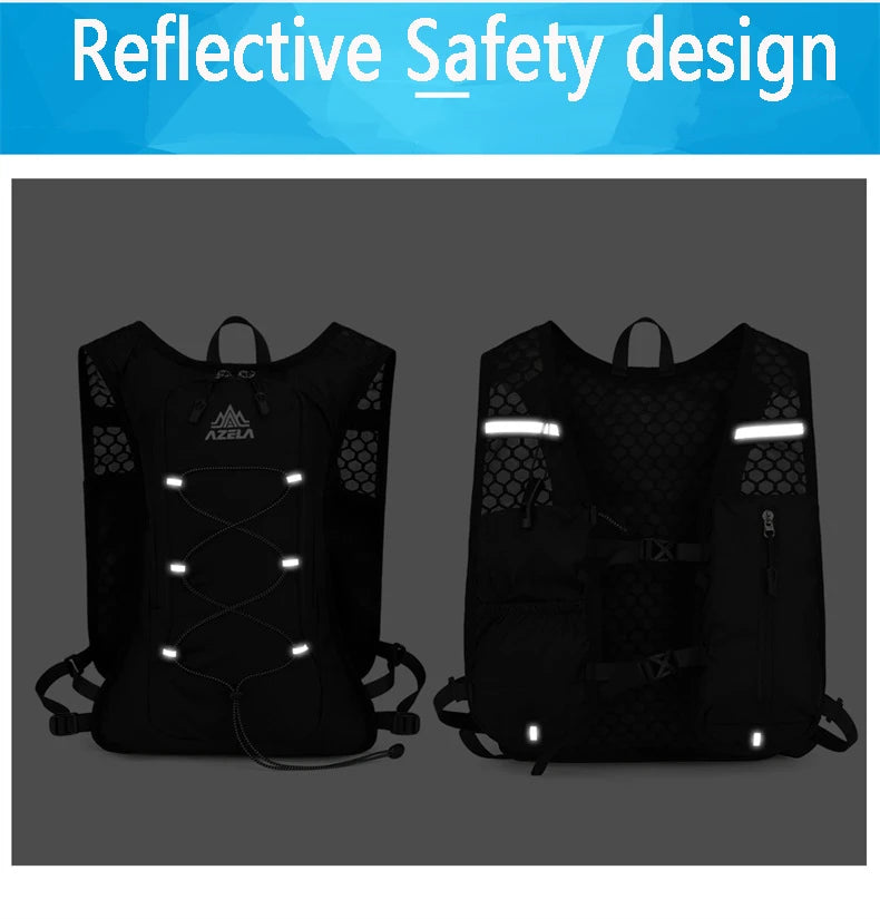 8L Running Hydration Vest Backpack Men Women Outdoor Sport Bags Trail Marathon Jogging Hiking Backpack Option Water Bag Flask