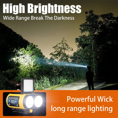 LED Headlamp Smart Sensor Cap Clip Light TPYE-C Rechargeable Flashlight  With Power Display Riding Fishing Camping Outdoor Torch