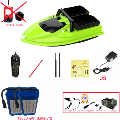 Sonar Bait Boat with Color Fish Finder Screen & Dual Hopper