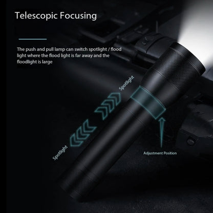 Super bright LED aluminum alloy flashlight Rechargeable torch Outdoor searchlight Portable camping light With telescopic zoom