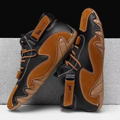 Men’s Waterproof Hiking Boots – Scratch & Wear-Resistant Outdoor Shoes for Golf, Riding, Business & Motorcycle Style