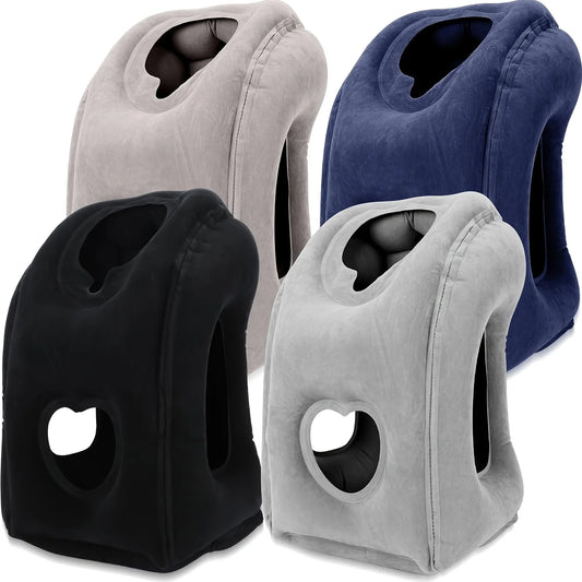 1pc Inflatable Travel Pillow with Patented Valve Design-Adjustable Neck & Head Support, Lightweight,Thanksgiving,Christmas gift