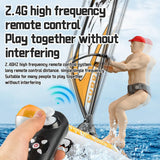 RC Sailing Boat 2.4G Remote Control Speedboat – Kayak Paddle Racing Model with Steering for Kids & Adults Birthday Gift