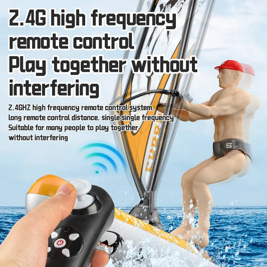 RC Sailing Boat 2.4G Remote Control Speedboat – Kayak Paddle Racing Model with Steering for Kids & Adults Birthday Gift
