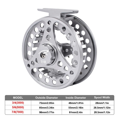 Full Metal Aluminum Fly Reel 3/4, 5/6, 7/8