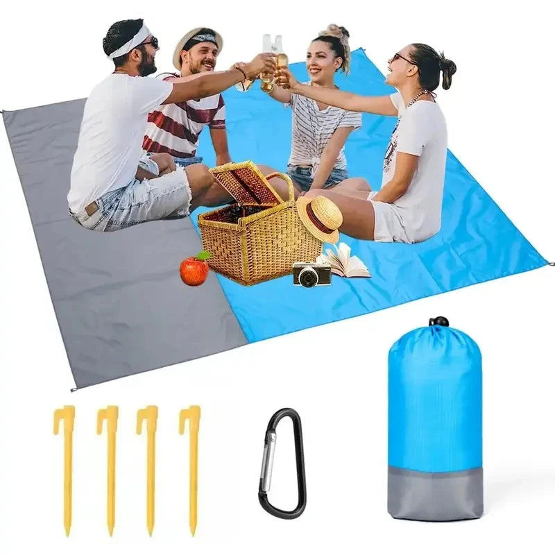 Sandproof Beach Blanket 200x140cm Waterproof Lightweight Beach Mat Portable Picnic Blanket for Travel Hiking Outdoor Sports