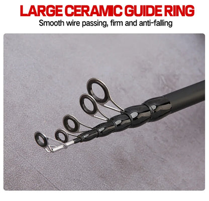 Baitcasting Lure Fishing Rod Spinning Telescopic 8g-25g Wooden Handle Carbon Casting Fishing Tackle Professional Light-weight
