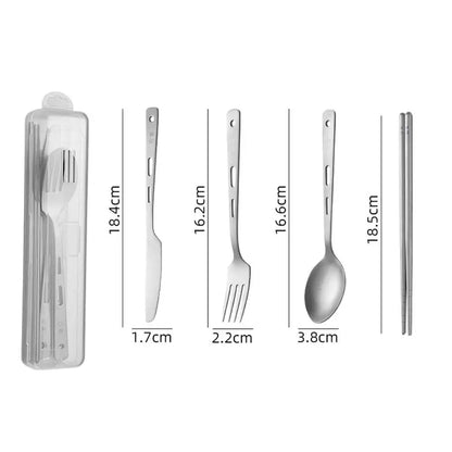 Travel Camping Utensils Set Lightweight Outdoor Survival Cutlery Spoon Knife Fork Chopsticks Durable Hiking Tableware