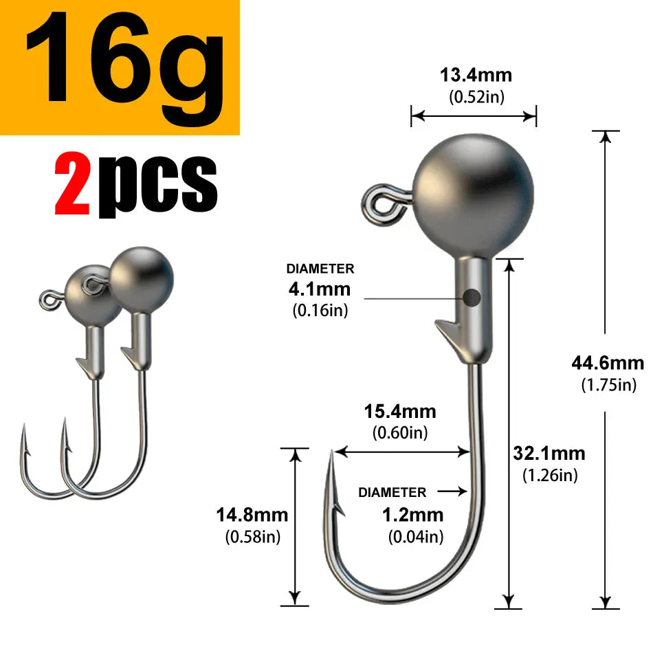 WODJYJ Jig Head Hooks (1g-28g)