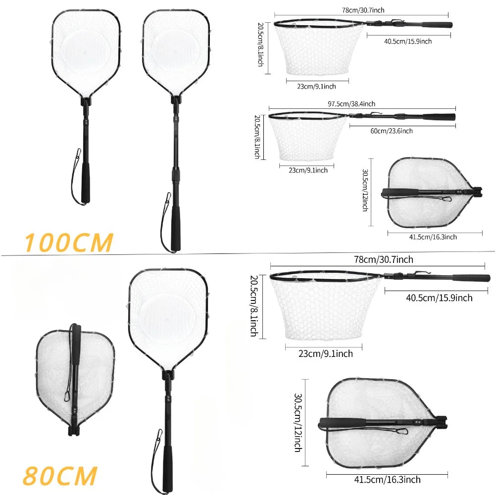 Soft Rubber Mesh Fly Fishing Landing Net