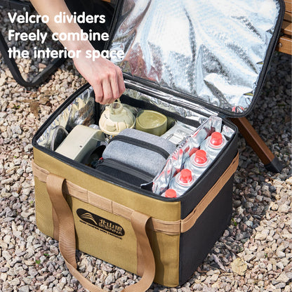 BISINNA Tactical Camping Storage Bag Picnic Thermal Bag Insulated Folding Box Portable Camping Tableware Equipment Outdoor Gear