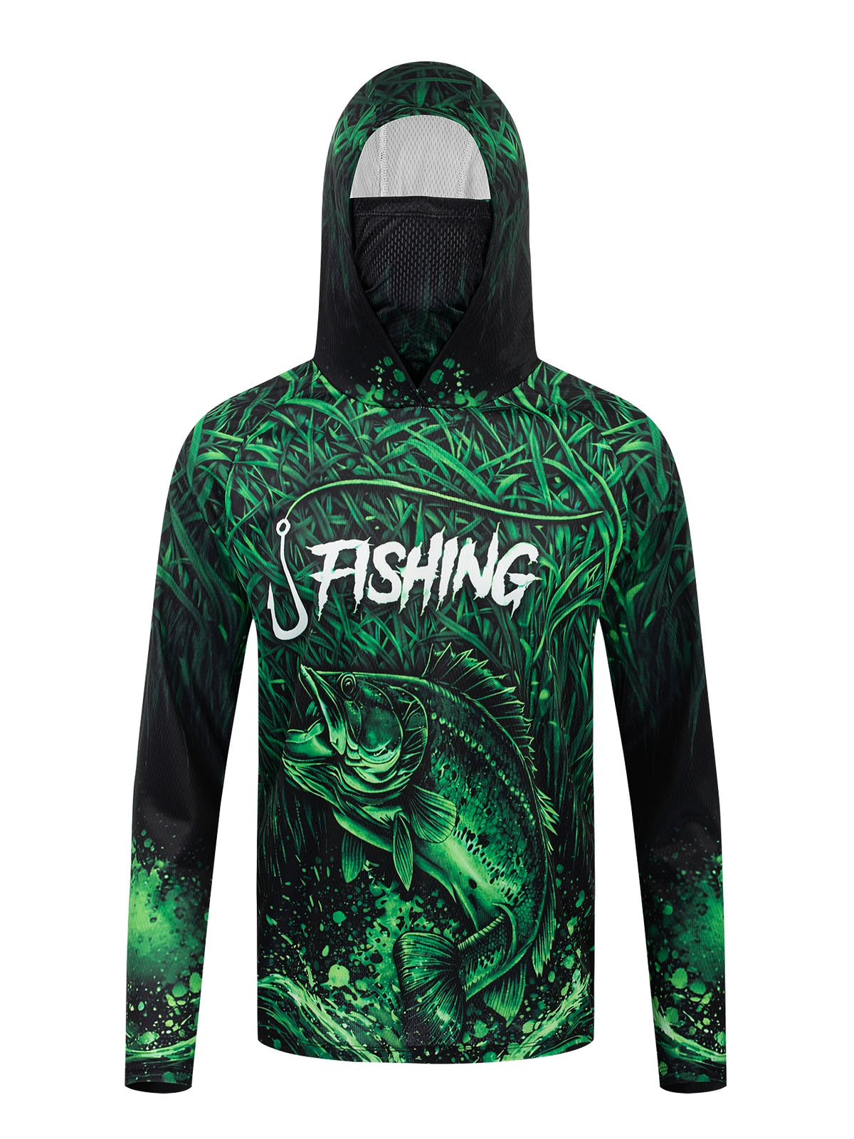 UPF 50+ Hooded Face Cover Fishing Shirt