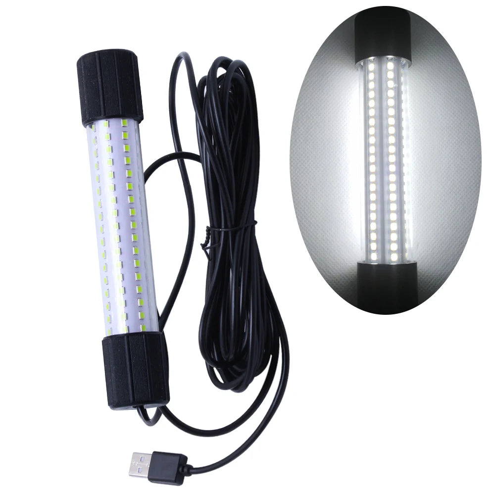 Underwater LED Fishing Light, USB Rechargeable Fish Attractor