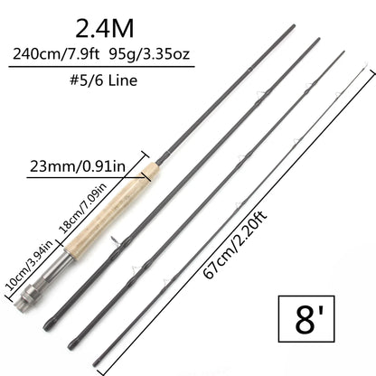 Ultralight 4-Section Carbon Fly Rod