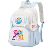 My Little Pony Large Capacity Backpack Cartoon Daypack Travel Commute Knapsack Schoolbag for Kids Girls Mochila With Coin Purse