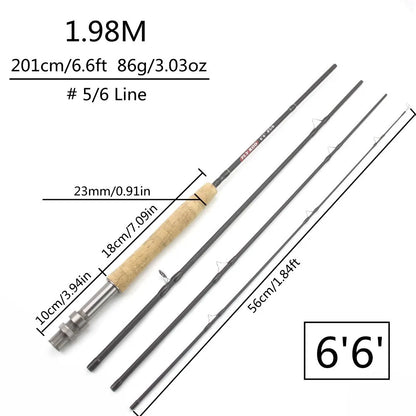 Ultralight 4-Section Carbon Fly Rod