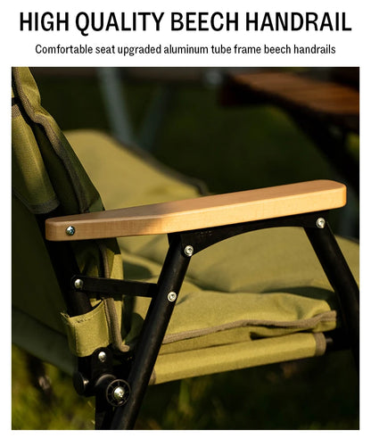 GERC Double Outdoor Aluminum Folding Chair Picnic Camping Portable Back Fishing Stool Kermit Chair
