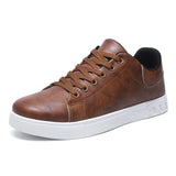 Men’s Leather Casual Sneakers – Comfortable Skateboard Shoes, Urban Style Fashion Trainers