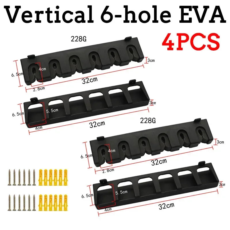 Wall Mount Fishing Rod Rack (6 Rods)