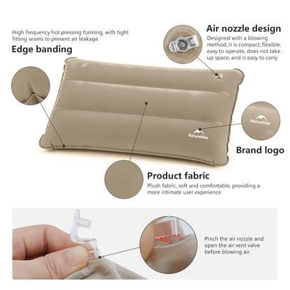 Naturehike Square Inflatable Pillow Outdoor Camping Hiking Ultralight Travel Portable Airplane Folding Pillows Soft Comfortable
