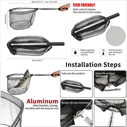 Aluminum Telescoping Landing Net (55-190cm)