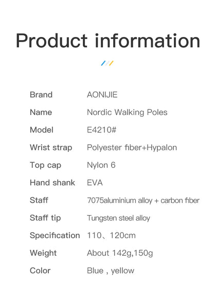 2pcs  AONIJIE All Types of Hiking Trekking Pole Ourdoor Camping Walking Sticks Summarizing 110cm 120cm 130cm