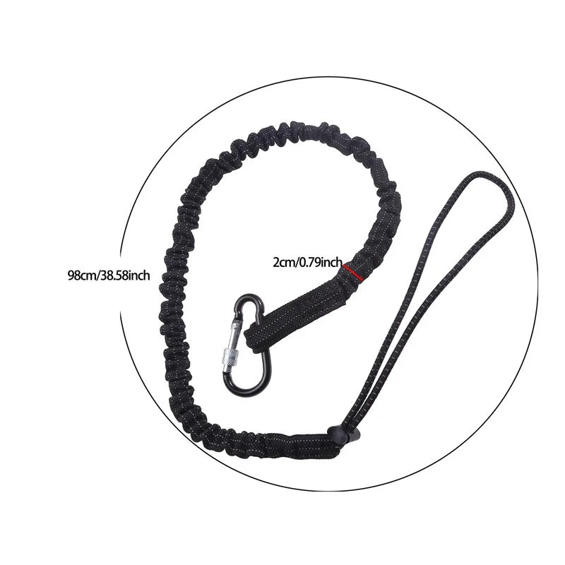 Safety Bungee Tether Tool Lanyard With Carabiner Hook Climbing Working Anti-Falling Safety Rope Aerial Work Climbing Accessories