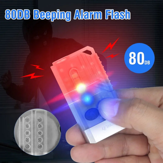 BORUiT V10 1000LM UV LED EDC Keychain Flashlight Type-C Rechargeable 1000mAh Work Light Torch with Magnet Buzzer Camping Lantern