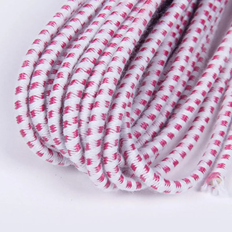 10M 2-3mm Tent Accessories Tent Pole DIY Rubber Band 2-3mm Red Dot Latex Elastic Rope Strong Underwear Elastic Rope