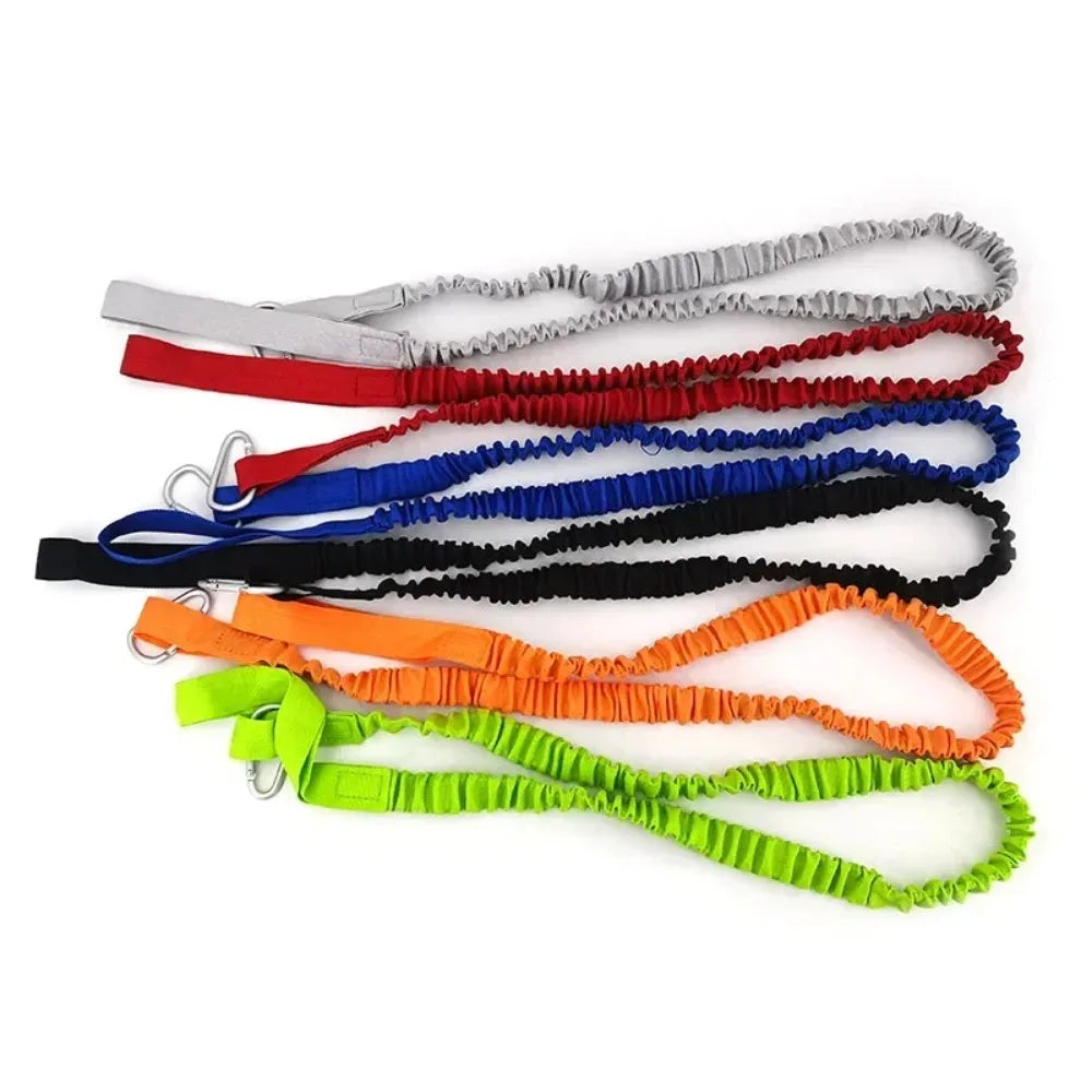 Elastic Kayak Paddle Leash & Fishing Rod Holder – Stretchable Coiled Safety Rope with Carabiner for Canoe, Rowing & Boat Accessories