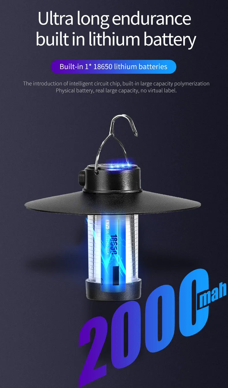 LED Camping Tent Lights Magnet Emergency Light Type-c Charging Camping Lantern Dimmable Hanging Lights for Outdoor Travel