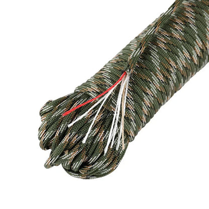 6 Kindling 550 25/100FT 10-Core Paracord 4mm Outdoor Camping Survival Tool Fit PE Fire Rope Fishing Cotton Line Parachute Hiking